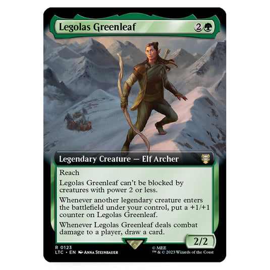 Magic The Gathering - The Lord of the Rings - Tales of Middle-Earth - Commander - Legolas Greenleaf (Extended Art Card)  - 0123