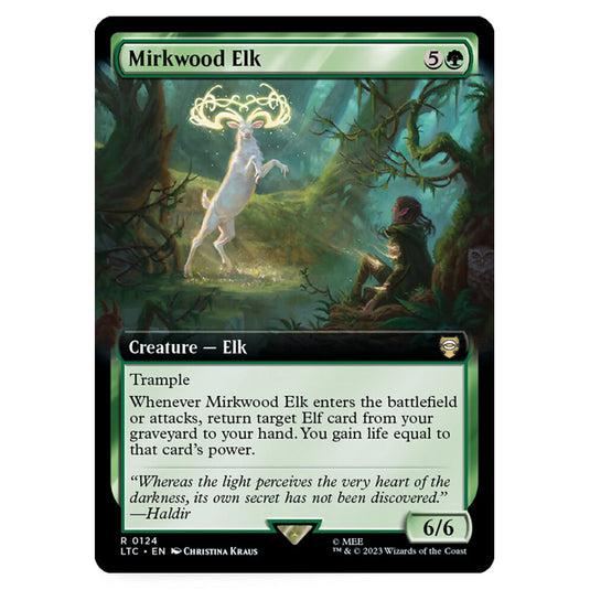 Magic The Gathering - The Lord of the Rings - Tales of Middle-Earth - Commander - Mirkwood Elk (Extended Art Card)  - 0124