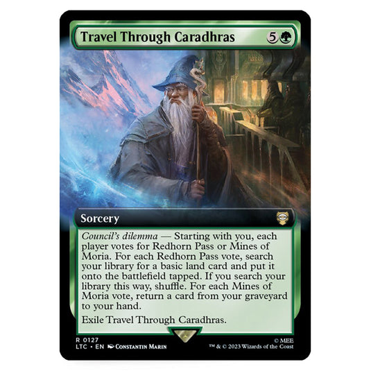 Magic The Gathering - The Lord of the Rings - Tales of Middle-Earth - Commander - Travel Through Caradhras (Extended Art Card)  - 0127