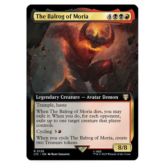 Magic The Gathering - The Lord of the Rings - Tales of Middle-Earth - Commander - The Balrog of Moria (Extended Art Card)  - 0129