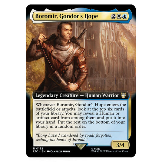 Magic The Gathering - The Lord of the Rings - Tales of Middle-Earth - Commander - Boromir, Gondor's Hope (Extended Art Card)  - 0132