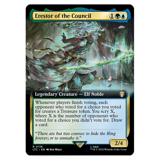 Magic The Gathering - The Lord of the Rings - Tales of Middle-Earth - Commander - Erestor of the Council (Extended Art Card)  - 0136