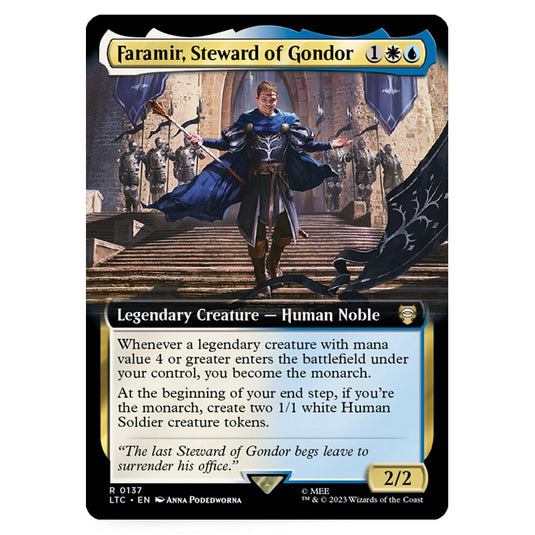 Magic The Gathering - The Lord of the Rings - Tales of Middle-Earth - Commander - Faramir, Steward of Gondor (Extended Art Card)  - 0137