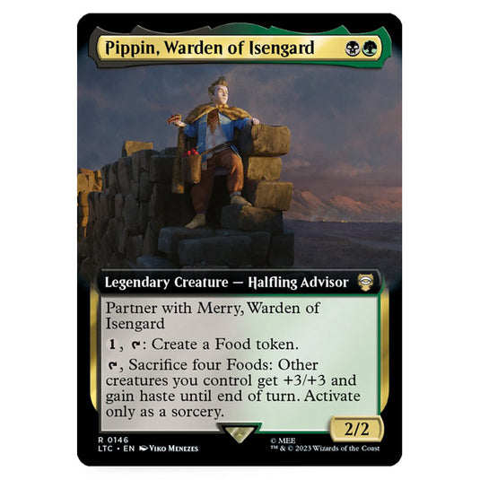 Magic The Gathering - The Lord of the Rings - Tales of Middle-Earth - Commander - Pippin, Warden of Isengard (Extended Art Card)  - 0146