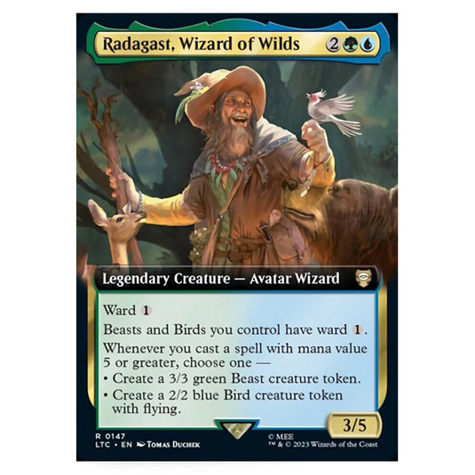 Magic The Gathering - The Lord of the Rings - Tales of Middle-Earth - Commander - Radagast, Wizard of Wilds (Extended Art Card)  - 0147