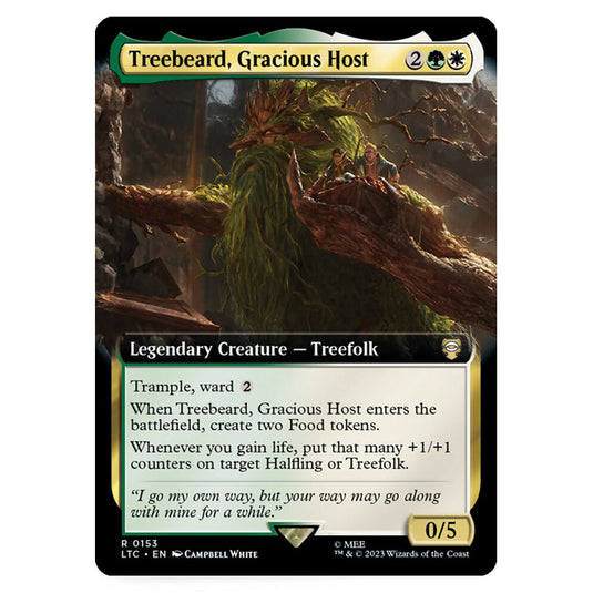 Magic The Gathering - The Lord of the Rings - Tales of Middle-Earth - Commander - Treebeard, Gracious Host (Extended Art Card)  - 0153