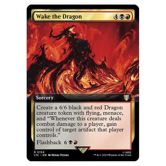 Magic The Gathering - The Lord of the Rings - Tales of Middle-Earth - Commander - Wake the Dragon (Extended Art Card)  - 0154