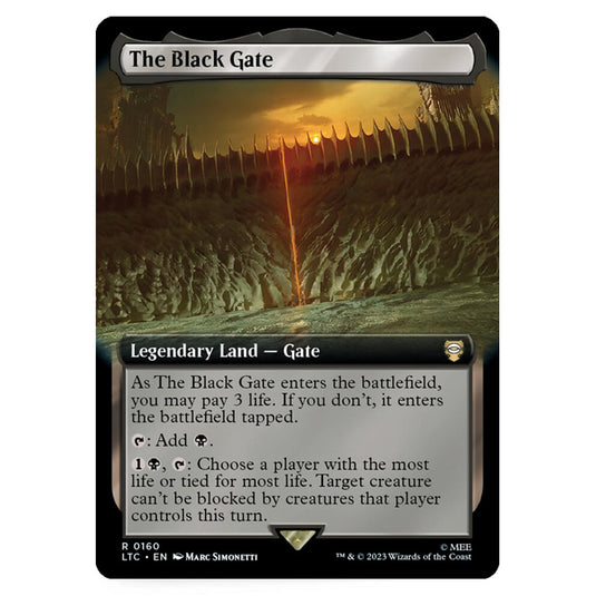 Magic The Gathering - The Lord of the Rings - Tales of Middle-Earth - Commander - The Black Gate (Extended Art Card)  - 0160