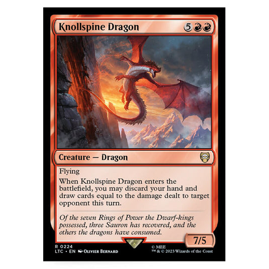 Magic The Gathering - The Lord of the Rings - Tales of Middle-Earth - Commander - Knollspine Dragon - 0224