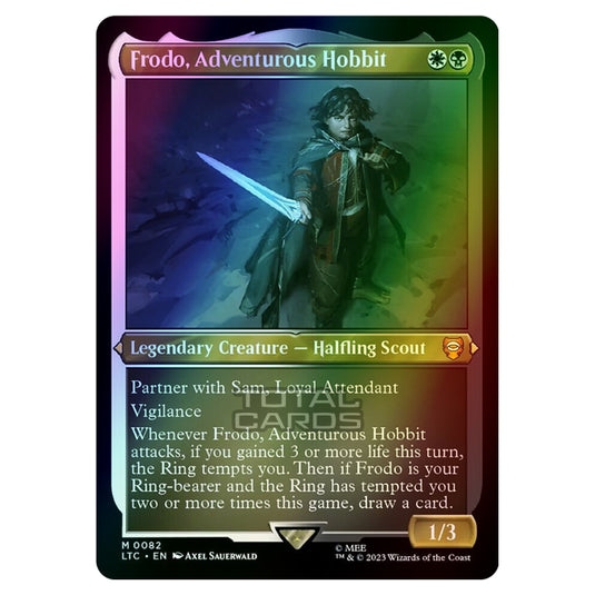 Magic The Gathering - The Lord of the Rings - Tales of Middle-Earth - Commander - Frodo, Adventurous Hobbit (Etched Foil Card)  - 0082 (Foil)