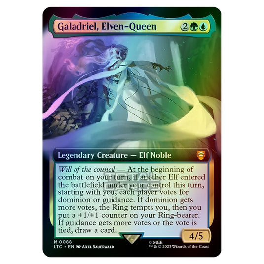 Magic The Gathering - The Lord of the Rings - Tales of Middle-Earth - Commander - Galadriel, Elven-Queen (Extended Art Card)  - 0088 (Foil)