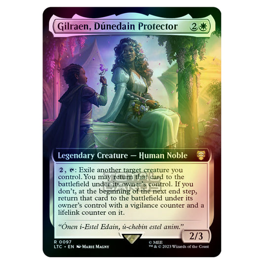 Magic The Gathering - The Lord of the Rings - Tales of Middle-Earth - Commander - Gilraen, Dúnedain Protector (Extended Art Card)  - 0097 (Foil)