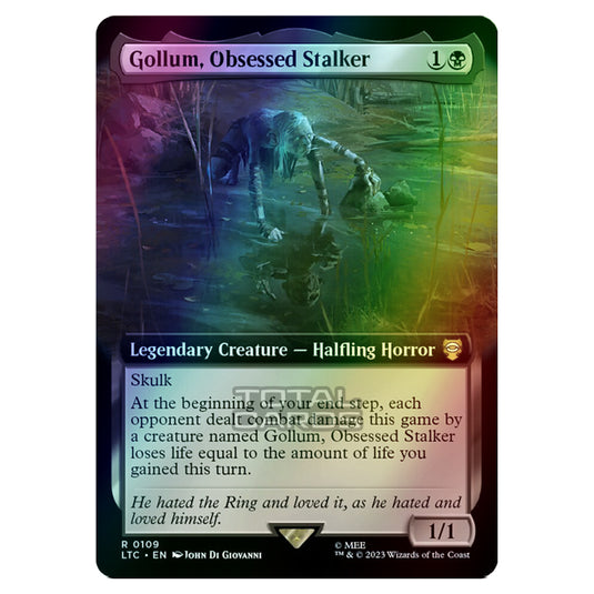 Magic The Gathering - The Lord of the Rings - Tales of Middle-Earth - Commander - Gollum, Obsessed Stalker (Extended Art Card)  - 0109 (Foil)