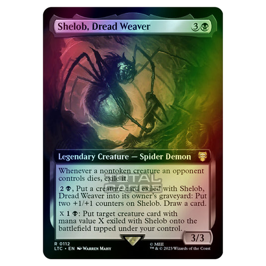 Magic The Gathering - The Lord of the Rings - Tales of Middle-Earth - Commander - Shelob, Dread Weaver (Extended Art Card)  - 0112 (Foil)