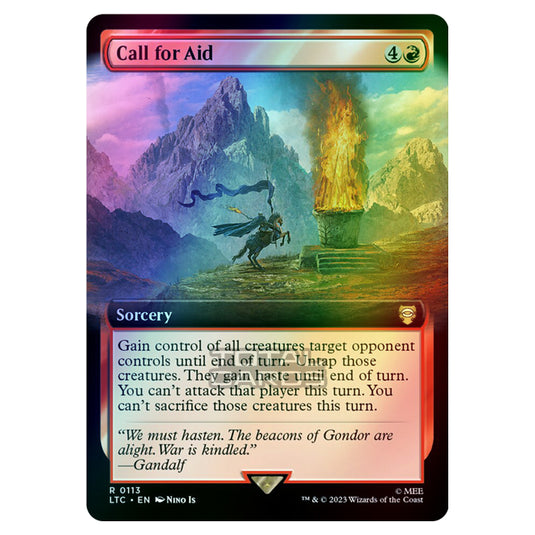 Magic The Gathering - The Lord of the Rings - Tales of Middle-Earth - Commander - Call for Aid (Extended Art Card)  - 0113 (Foil)