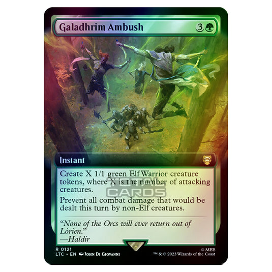 Magic The Gathering - The Lord of the Rings - Tales of Middle-Earth - Commander - Galadhrim Ambush (Extended Art Card)  - 0121 (Foil)