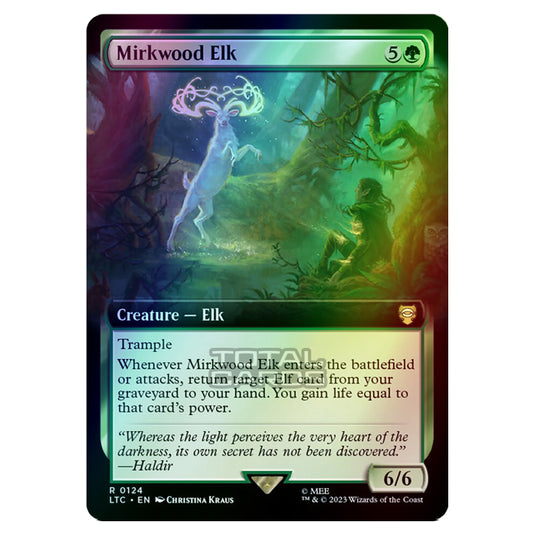 Magic The Gathering - The Lord of the Rings - Tales of Middle-Earth - Commander - Mirkwood Elk (Extended Art Card)  - 0124 (Foil)