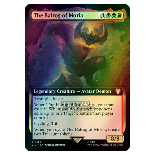 Magic The Gathering - The Lord of the Rings - Tales of Middle-Earth - Commander - The Balrog of Moria (Extended Art Card)  - 0129 (Foil)