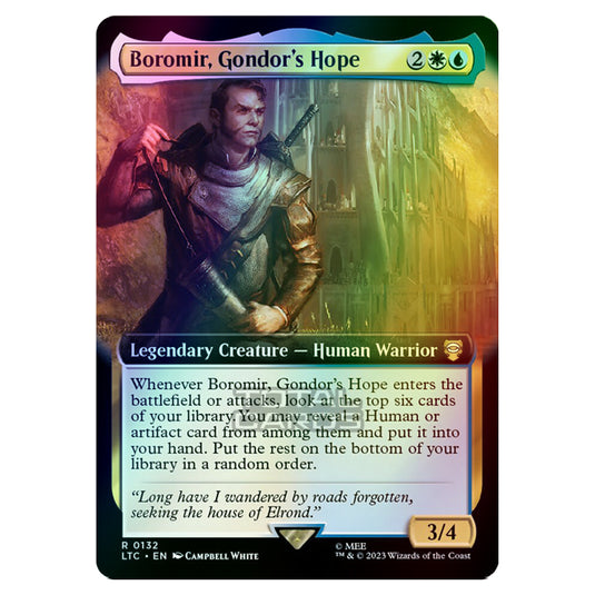 Magic The Gathering - The Lord of the Rings - Tales of Middle-Earth - Commander - Boromir, Gondor's Hope (Extended Art Card)  - 0132 (Foil)