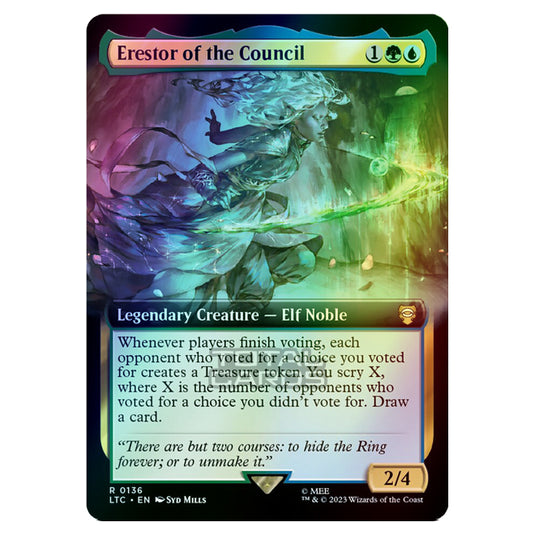 Magic The Gathering - The Lord of the Rings - Tales of Middle-Earth - Commander - Erestor of the Council (Extended Art Card)  - 0136 (Foil)