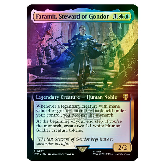 Magic The Gathering - The Lord of the Rings - Tales of Middle-Earth - Commander - Faramir, Steward of Gondor (Extended Art Card)  - 0137 (Foil)