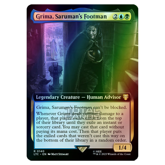 Magic The Gathering - The Lord of the Rings - Tales of Middle-Earth - Commander - Gríma, Saruman's Footman (Extended Art Card)  - 0140 (Foil)