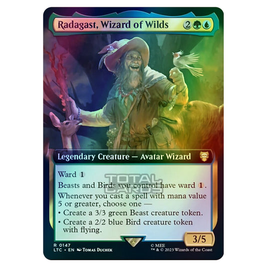 Magic The Gathering - The Lord of the Rings - Tales of Middle-Earth - Commander - Radagast, Wizard of Wilds (Extended Art Card)  - 0147 (Foil)