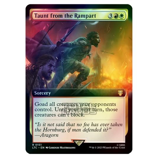 Magic The Gathering - The Lord of the Rings - Tales of Middle-Earth - Commander - Taunt from the Rampart (Extended Art Card)  - 0151 (Foil)