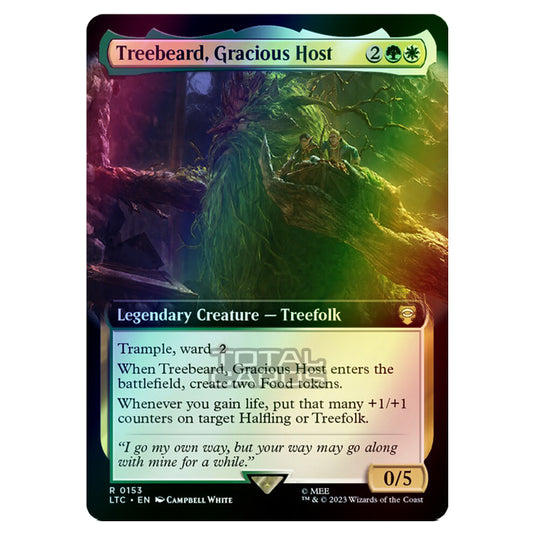 Magic The Gathering - The Lord of the Rings - Tales of Middle-Earth - Commander - Treebeard, Gracious Host (Extended Art Card)  - 0153 (Foil)