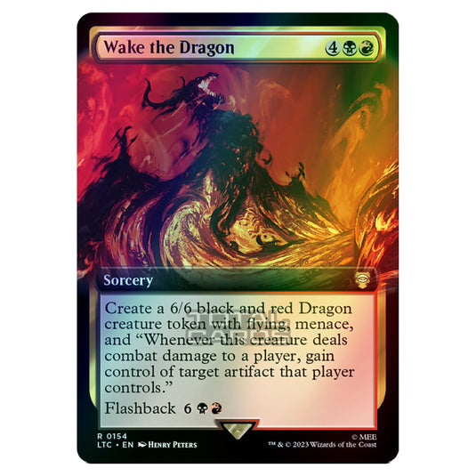 Magic The Gathering - The Lord of the Rings - Tales of Middle-Earth - Commander - Wake the Dragon (Extended Art Card)  - 0154 (Foil)