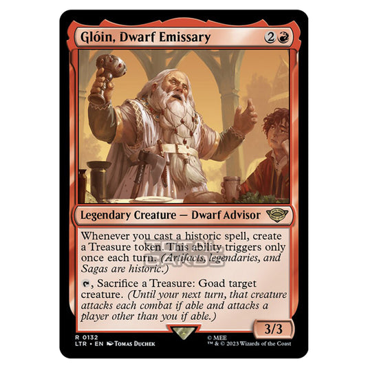 Magic The Gathering - The Lord of the Rings - Tales of Middle-Earth - Glóin, Dwarf Emissary - 0132