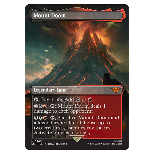 Magic The Gathering - The Lord of the Rings - Tales of Middle-Earth - Mount Doom (Alternate-Art Borderless Card)  - 0343