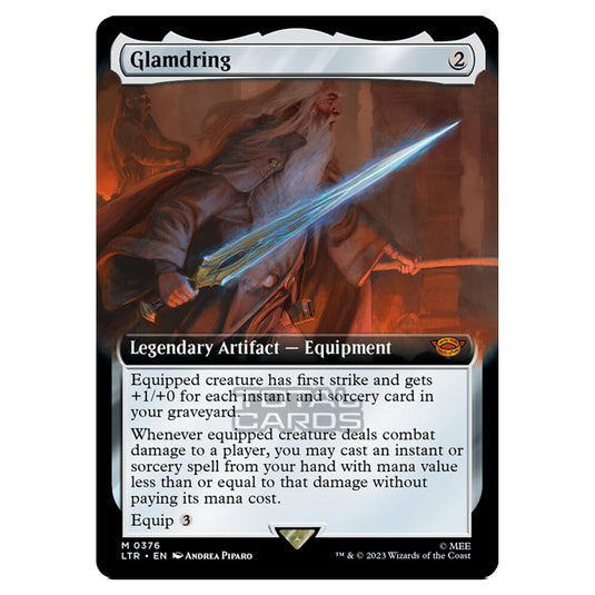 Magic The Gathering - The Lord of the Rings - Tales of Middle-Earth - Glamdring (Extended Art Card)  - 0376