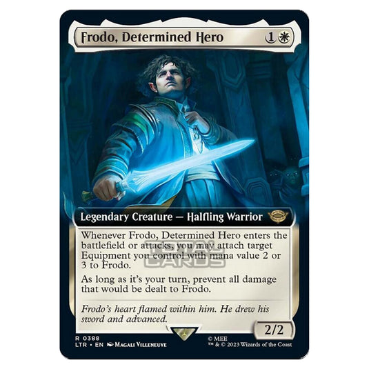 Magic The Gathering - The Lord of the Rings - Tales of Middle-Earth - Frodo, Determined Hero (Extended Art Card)  - 0388