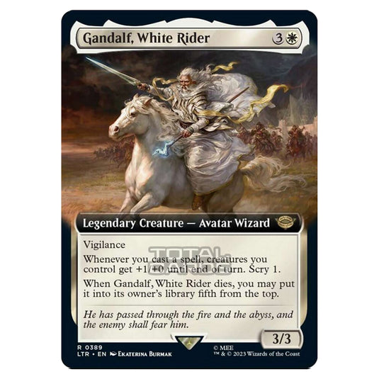 Magic The Gathering - The Lord of the Rings - Tales of Middle-Earth - Gandalf, White Rider (Extended Art Card)  - 0389