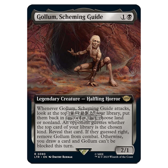 Magic The Gathering - The Lord of the Rings - Tales of Middle-Earth - Gollum, Scheming Guide (Extended Art Card)  - 0390