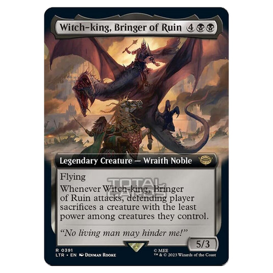 Magic The Gathering - The Lord of the Rings - Tales of Middle-Earth - Witch-king, Bringer of Ruin (Extended Art Card)  - 0391