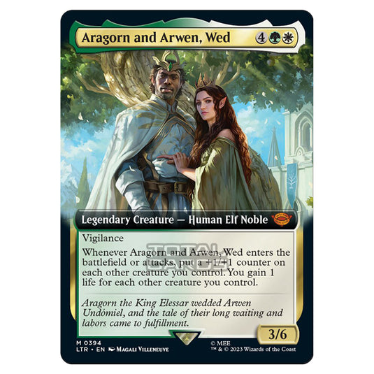 Magic The Gathering - The Lord of the Rings - Tales of Middle-Earth - Aragorn and Arwen, Wed (Extended Art Card)  - 0394