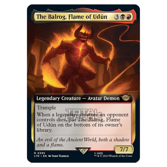 Magic The Gathering - The Lord of the Rings - Tales of Middle-Earth - The Balrog, Flame of Udûn (Extended Art Card)  - 0395