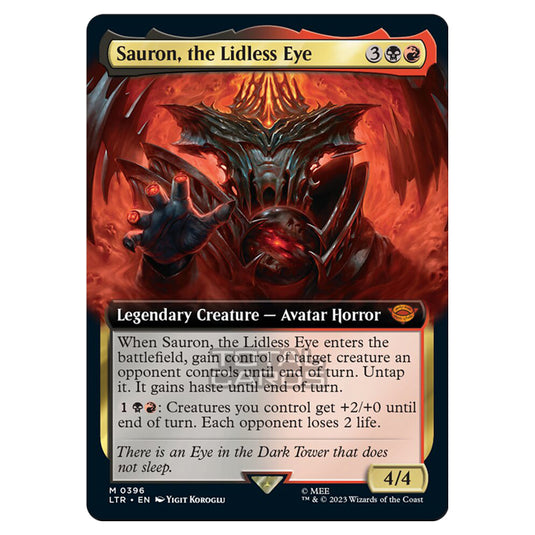 Magic The Gathering - The Lord of the Rings - Tales of Middle-Earth - Sauron, the Lidless Eye (Extended Art Card)  - 0396