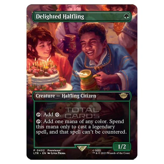 Magic The Gathering - The Lord of the Rings - Tales of Middle-Earth - Delighted Halfling (Scene Card)  - 0402