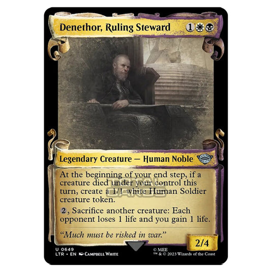 Magic The Gathering - The Lord of the Rings - Tales of Middle-Earth - Denethor, Ruling Steward (Showcase Card)  - 0649