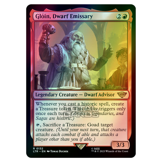 Magic The Gathering - The Lord of the Rings - Tales of Middle-Earth - Glóin, Dwarf Emissary - 0132 (Foil)