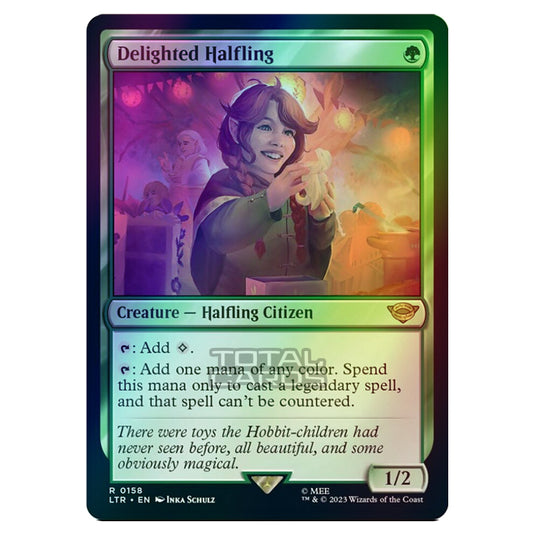 Magic The Gathering - The Lord of the Rings - Tales of Middle-Earth - Delighted Halfling - 0158 (Foil)