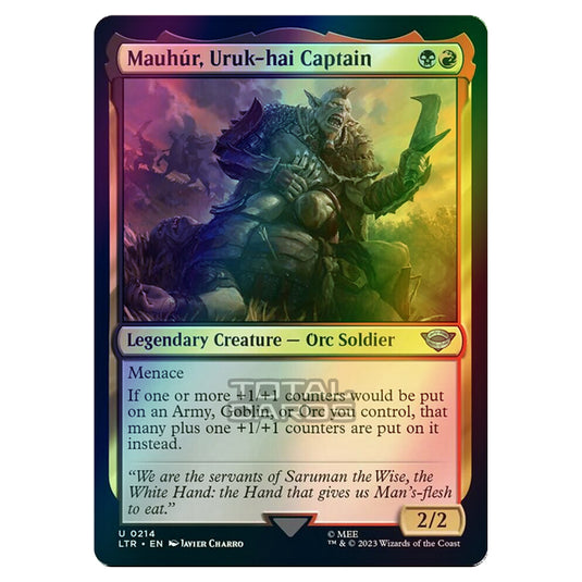 Magic The Gathering - The Lord of the Rings - Tales of Middle-Earth - Mauhúr, Uruk-hai Captain - 0214 (Foil)