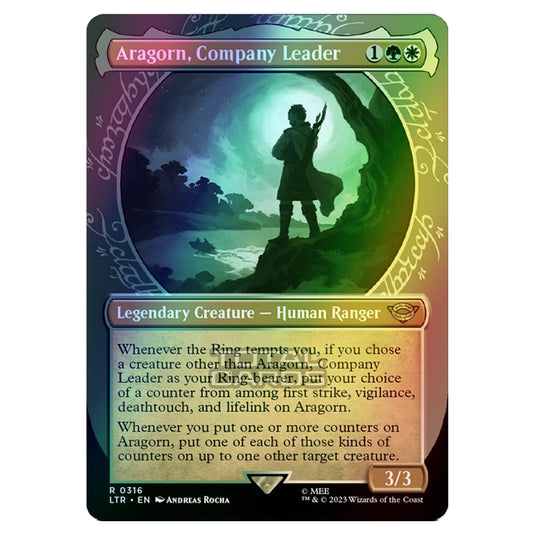 Magic The Gathering - The Lord of the Rings - Tales of Middle-Earth - Aragorn, Company Leader (Showcase Card)  - 0316 (Foil)