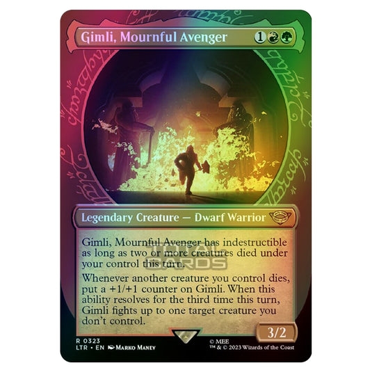 Magic The Gathering - The Lord of the Rings - Tales of Middle-Earth - Gimli, Mournful Avenger (Showcase Card)  - 0323 (Foil)