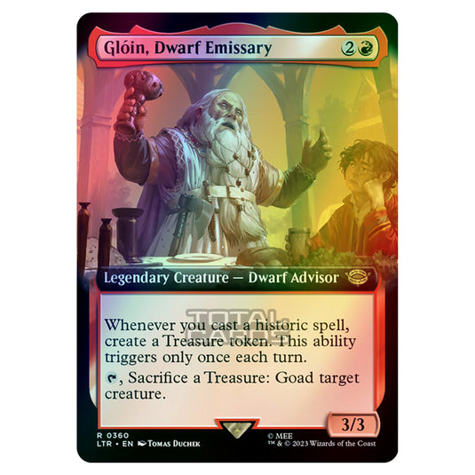 Magic The Gathering - The Lord of the Rings - Tales of Middle-Earth - Glóin, Dwarf Emissary (Extended Art Card)  - 0360 (Foil)