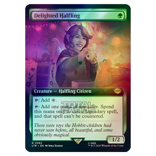 Magic The Gathering - The Lord of the Rings - Tales of Middle-Earth - Delighted Halfling (Extended Art Card)  - 0363 (Foil)