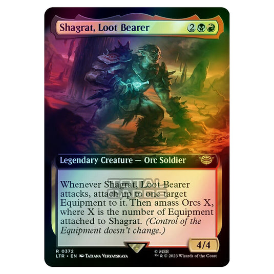 Magic The Gathering - The Lord of the Rings - Tales of Middle-Earth - Shagrat, Loot Bearer (Extended Art Card)  - 0372 (Foil)